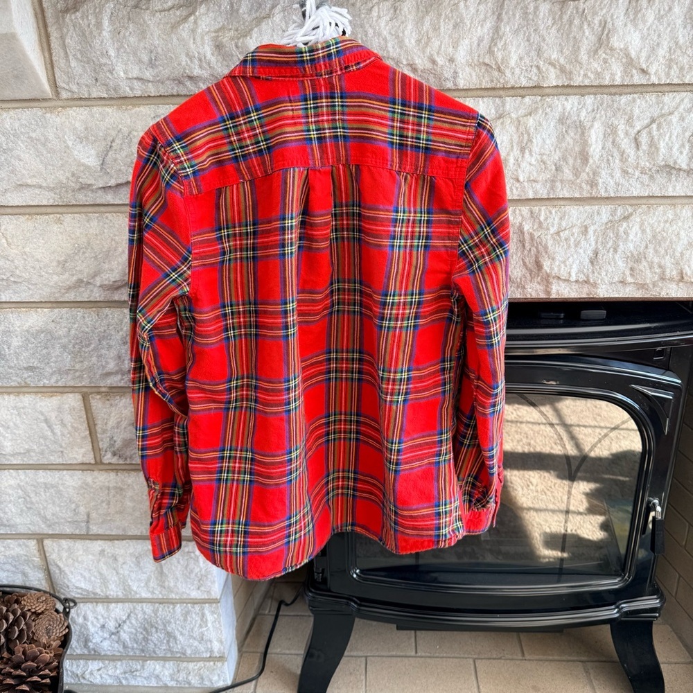 Old Navy Vibrant Red Plaid Women's Shirt Medium - Picture 5 of 5